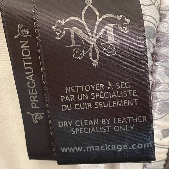 Mackage Gray/Military Green Leather Zip Front Bomber Jacket - Picture 5 of 10